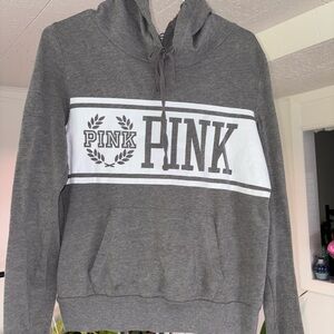 Victoria's Secret PINK Pullover Hoodie Sweatshirt Comfy Casual Gray S